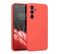 kwmobile Carcasa Compatible con Samsung Galaxy A54 5G Funda - Case TPU y Silicona con Interior de Microfibra - Suave Protector antigolpes para móvil - Coral neón