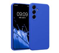 kwmobile Carcasa Compatible con Samsung Galaxy A55 5G Funda - Case TPU y Silicona con Interior de Microfibra - Suave Protector antigolpes para móvil - Azul báltico