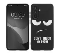 kwmobile Carcasa Compatible con Samsung Galaxy A56 5G - Funda móvil TPU - Don't Touch my Phone Blanco/Negro