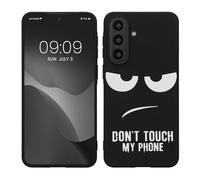 kwmobile Carcasa Compatible con Samsung Galaxy A57 5G - Funda móvil TPU - Don't Touch my Phone Blanco/Negro