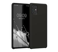 kwmobile Carcasa Compatible con Samsung Galaxy A71 Funda - Case TPU y Silicona antigolpes - Apto Carga inalámbrica - Negro Mate