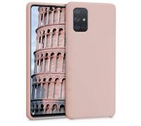 kwmobile Carcasa Compatible con Samsung Galaxy A71 Funda - Case TPU y Silicona antigolpes - Apto Carga inalámbrica - Rosa Palo Mate