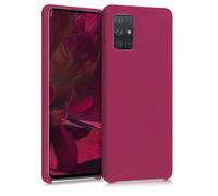kwmobile Carcasa Compatible con Samsung Galaxy A71 Funda - Case TPU y Silicona antigolpes - Apto Carga inalámbrica - Rojo Granada