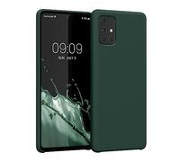 kwmobile Carcasa Compatible con Samsung Galaxy A71 Funda - Case TPU y Silicona antigolpes - Apto Carga inalámbrica - Verde Musgo