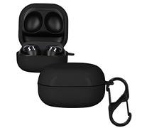 kwmobile Carcasa Compatible con Samsung Galaxy Buds 2 Pro/Buds 2 / Buds Live Funda Dura - Funda Auriculares inalambricos de TPU con mosquetón - Negro