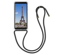 kwmobile Carcasa Compatible con Samsung Galaxy J6+ / J6 Plus DUOS Funda con Cuerda - Funda con Correa Colgante - Cordón Ajustable - Bordes elevados