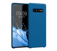 kwmobile Carcasa Compatible con Samsung Galaxy S10 Plus / S10+ Funda - Case TPU y Silicona antigolpes - Apto Carga inalámbrica - Azul Arrecife