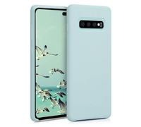 kwmobile Carcasa Compatible con Samsung Galaxy S10 Plus / S10+ Funda - Case TPU y Silicona antigolpes - Apto Carga inalámbrica - Menta Cool