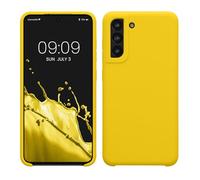 kwmobile Carcasa Compatible con Samsung Galaxy S21 FE Funda - Case TPU y Silicona antigolpes - Apto Carga inalámbrica - Amarillo chillón