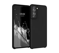 kwmobile Carcasa Compatible con Samsung Galaxy S21 FE Funda - Case TPU y Silicona antigolpes - Apto Carga inalámbrica - Negro