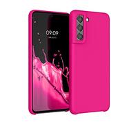 kwmobile Carcasa Compatible con Samsung Galaxy S21 FE Funda - Case TPU y Silicona antigolpes - Apto Carga inalámbrica - Rosa neón