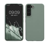 kwmobile Carcasa Compatible con Samsung Galaxy S22 Funda - Case TPU y Silicona antigolpes - Apto Carga inalámbrica - Verde Ahumado