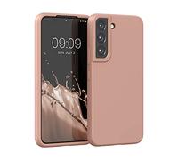 kwmobile Carcasa Compatible con Samsung Galaxy S22 Funda - Case TPU y Silicona antigolpes - Apto Carga inalámbrica - Ocre