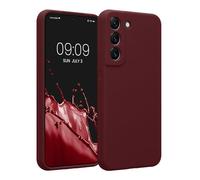 kwmobile Carcasa Compatible con Samsung Galaxy S22 Funda - Case TPU y Silicona con Interior de Microfibra - Suave Protector antigolpes para móvil - Violeta Burdeos