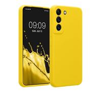 kwmobile Carcasa Compatible con Samsung Galaxy S22 Funda - Case TPU y Silicona con Interior de Microfibra - Suave Protector antigolpes para móvil - Amarillo chillón