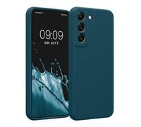 kwmobile Carcasa Compatible con Samsung Galaxy S22 Funda - Case TPU y Silicona con Interior de Microfibra - Suave Protector antigolpes para móvil - petróleo Mate