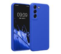 kwmobile Carcasa Compatible con Samsung Galaxy S22 Funda - Case TPU y Silicona con Interior de Microfibra - Suave Protector antigolpes para móvil - Azul báltico