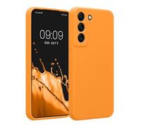 kwmobile Carcasa Compatible con Samsung Galaxy S22 Funda - Case TPU y Silicona con Interior de Microfibra - Suave Protector antigolpes para móvil - Naranja afrutado