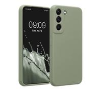 kwmobile Carcasa Compatible con Samsung Galaxy S22 Funda - Case TPU y Silicona con Interior de Microfibra - Suave Protector antigolpes para móvil - Gris Verdoso