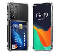 kwmobile Carcasa Compatible con Samsung Galaxy S23 Funda Transparente con Tarjetero - Funda con Cartera con Espacio para Tarjetas - Transparente
