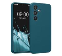 kwmobile Carcasa Compatible con Samsung Galaxy S24 Funda - Case TPU y Silicona con Interior de Microfibra - Suave Protector antigolpes para móvil - petróleo Mate