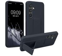 kwmobile Carcasa Compatible con Samsung Galaxy S24 - Funda para móvil con Soporte y Agarre para Dedo Azul turquí