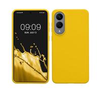 kwmobile Carcasa Compatible con Samsung Galaxy S25 Edge Funda - Case TPU y Silicona antigolpes - Apto Carga inalámbrica - Amarillo chillón