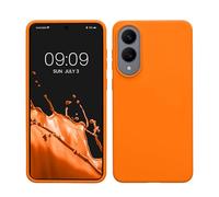 kwmobile Carcasa Compatible con Samsung Galaxy S25 Edge Funda - Case TPU y Silicona antigolpes - Apto Carga inalámbrica - Naranja afrutado