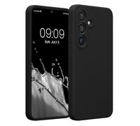 kwmobile Carcasa Compatible con Samsung Galaxy S25 Funda - Case TPU y Silicona con Interior de Microfibra - Suave Protector antigolpes para móvil - Negro