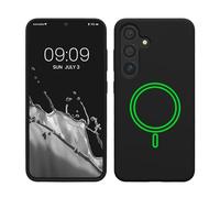 kwmobile Carcasa Compatible con Samsung Galaxy S25 - Funda magnética Compatible con MagSafe de TPU y Silicona - Negro