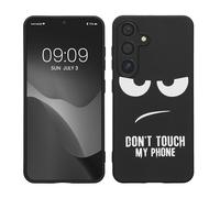 kwmobile Carcasa Compatible con Samsung Galaxy S25 - Funda móvil TPU - Don't Touch my Phone Blanco/Negro