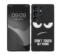 kwmobile Carcasa Compatible con Samsung Galaxy S25 Ultra - Funda móvil TPU - Don't Touch my Phone Blanco/Negro