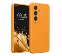 kwmobile Carcasa Compatible con Samsung Galaxy S26 Funda - Case TPU y Silicona con Interior de Microfibra - Suave Protector antigolpes para móvil - Naranja afrutado