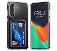 kwmobile Carcasa Compatible con Samsung Galaxy S26 Funda Transparente con Tarjetero - Funda con Cartera con Espacio para Tarjetas - Transparente