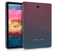 kwmobile Carcasa Compatible con Samsung Galaxy Tab S4 10.5 - Funda para Tablet de TPU - Bicolor Rosa Fucsia/Azul/Transparente