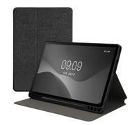 kwmobile Carcasa Compatible con Samsung Galaxy Tab S9 - Funda de Tela para Tablet con Soporte en Antracita/Negro