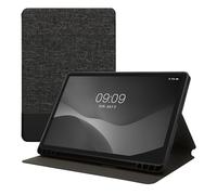 kwmobile Carcasa Compatible con Samsung s9 FE - Funda de Tela para Tablet con Soporte en Gris Oscuro/Negro