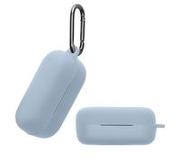 kwmobile Carcasa Compatible con Sony WF-C510 Funda - Funda de Silicona antigolpes con mosquetón - Azul Claro