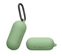 kwmobile Carcasa Compatible con Sony WF-C700N Funda - Funda de Silicona antigolpes con mosquetón - Verde Matcha