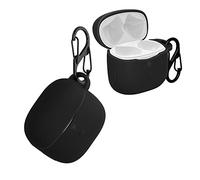 kwmobile Carcasa Compatible con SoundPeats Air 3 Funda - Funda de Silicona antigolpes con mosquetón - Negro