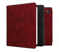kwmobile Carcasa Compatible con Tolino Epos 3 Funda - Funda con Tapa magnética de Cuero sintético - Rojo Oscuro