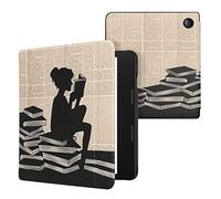 kwmobile Carcasa Compatible con Tolino Epos 3 Funda - Funda con Tapa y Cierre magnético de Cuero sintético - Chica lectora