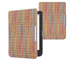 kwmobile Carcasa Compatible con Tolino Shine 3 - Funda para Libro electrónico con Cierre magnético - Efecto Fibra Multicolor