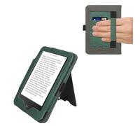 kwmobile Carcasa Compatible con Tolino Vision 1/2 / 3/4 HD Funda - Funda con Stand Agarre de Mano y Tarjetero - Verde Oscuro/Gris Oscuro