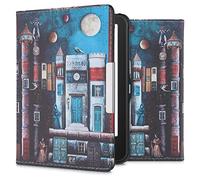 kwmobile Carcasa Compatible con Tolino Vision 1/2 / 3/4 HD Funda - Funda con Tapa y Cierre magnético de Cuero sintético - Ciudad de los Libros