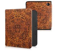 kwmobile Carcasa Compatible con Tolino Vision 6 Funda - Funda con Tapa y Cierre magnético de Cuero sintético - Calendario Azteca