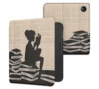 kwmobile Carcasa Compatible con Tolino Vision 6 Funda - Funda con Tapa y Cierre magnético de Cuero sintético - Chica lectora