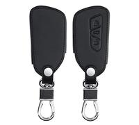 kwmobile Carcasa Compatible con VW Golf 8 Llave de Coche de 3 Botones - Funda de Cuero sintético - Case para Mando Control de Auto Negro