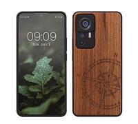 kwmobile Carcasa Compatible con Xiaomi 12T / 12T Pro Funda - Funda de Madera con Bumper antigolpes - de Aguja magnética