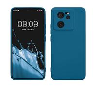 kwmobile Carcasa Compatible con Xiaomi 13T / 13T Pro Funda - Bordes elevados anticaídas - Case de TPU y Silicona con Interior de Microfibra - Azul océano